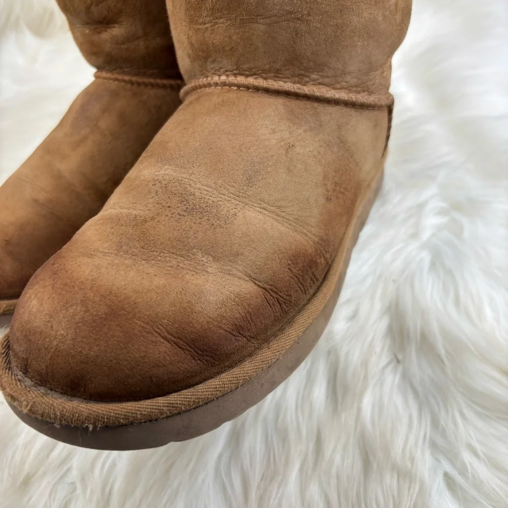 UGG Pull Up Bows Tan Winter Boots Size 9 Woman - Picture 10 of 15